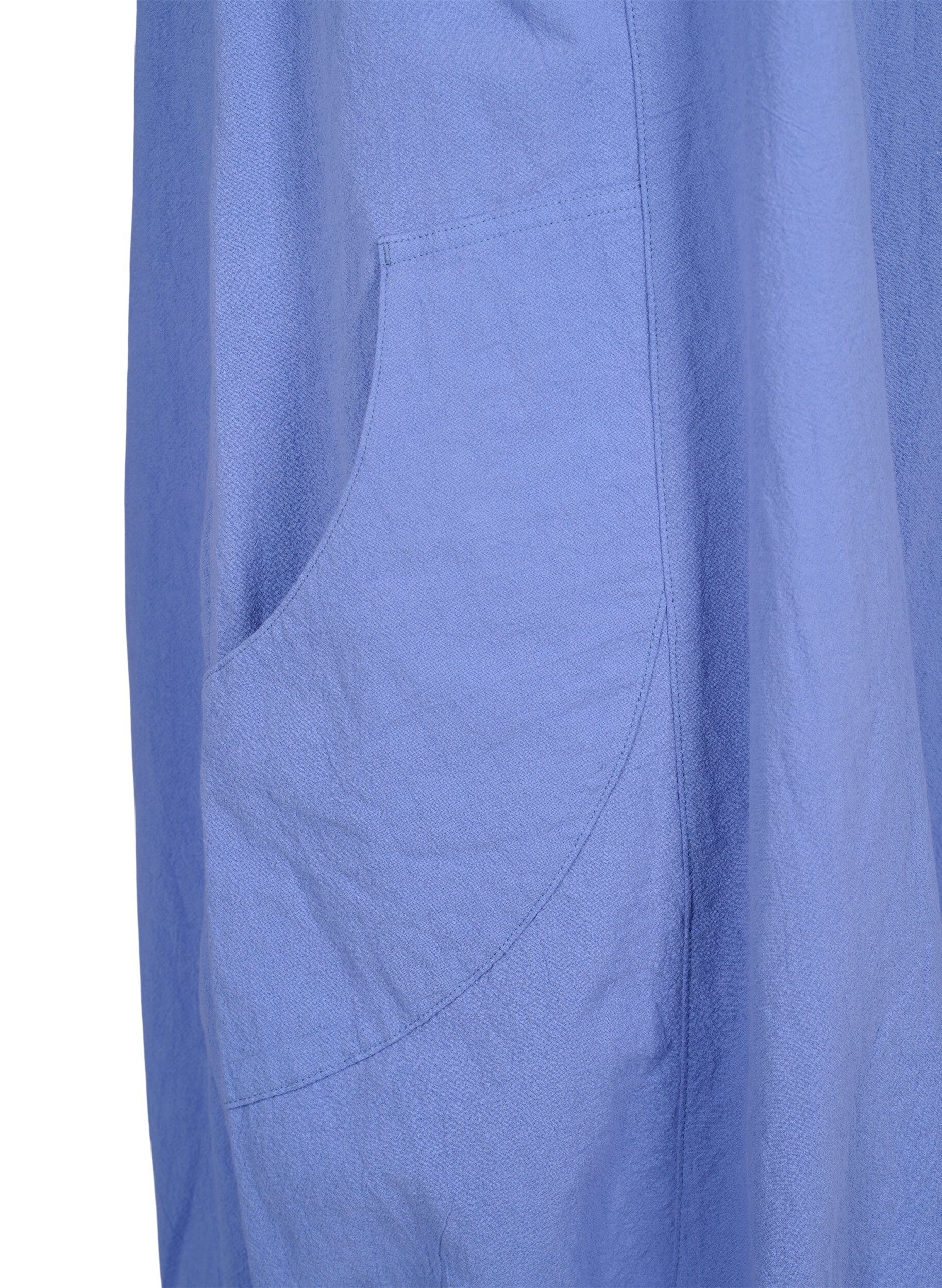 ZizziKurzarm Kleid aus Baumwolle, Blau, Packshot image number 3