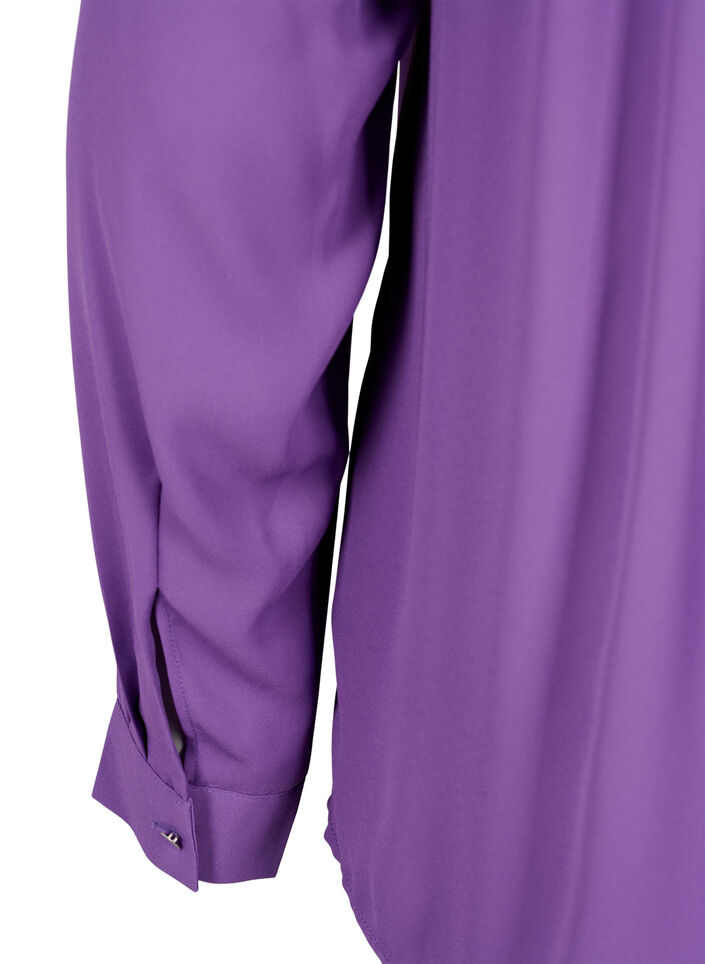  Langärmelige Bluse mit Falten am Rücken, Pansy, Packshot image number 3