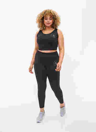 Unifarbene Fitness-Leggings, Black, Model image number 3