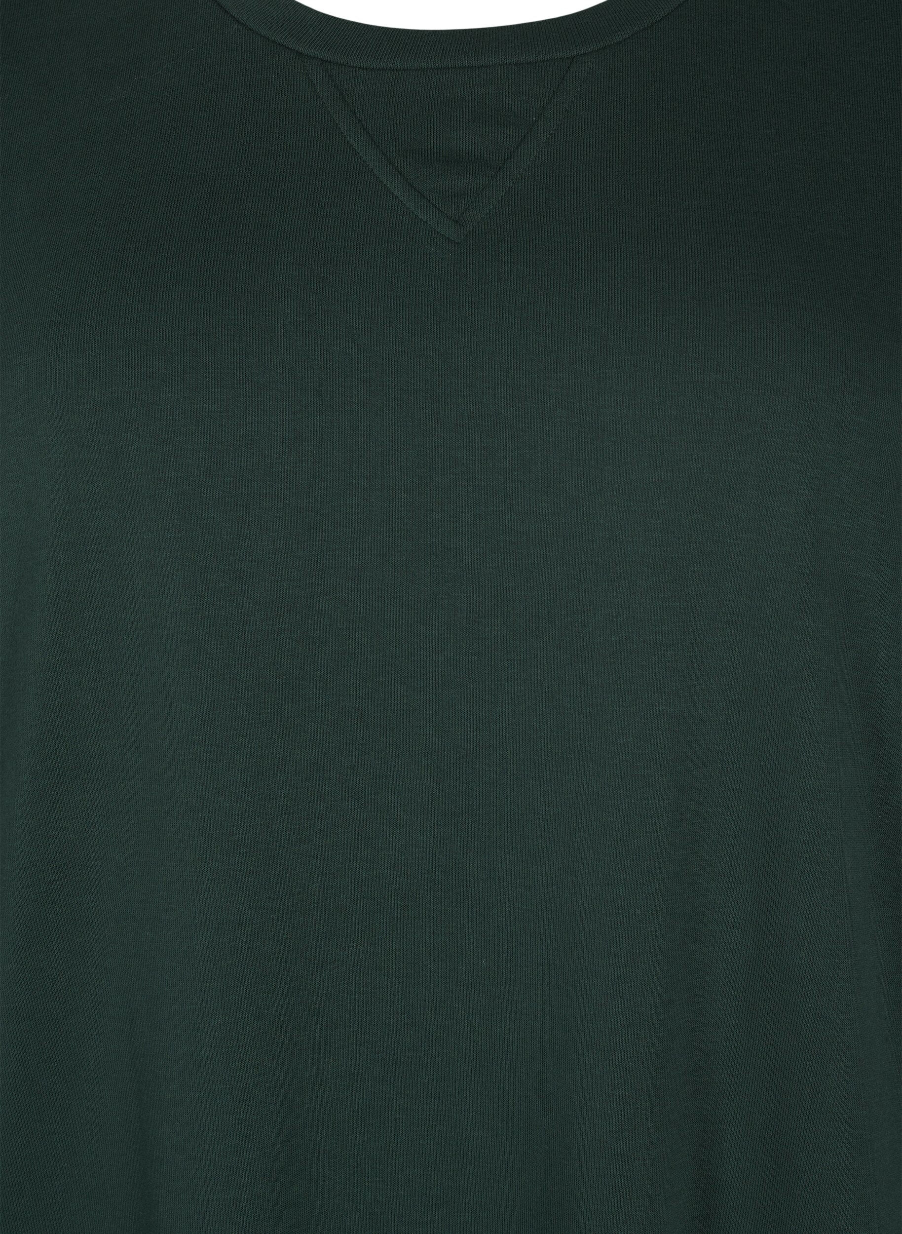 ZizziSweatkleid aus Baumwolle mit Taschen, Gr&uuml;n, Packshot image number 2