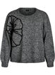 Pullover mit Blumenapplikation, Grau, Packshot image number 0