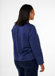 Kurzer Sweatshirt mit Perlendetails, Blau, Model image number 2