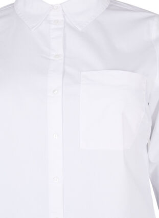 Hemd aus Baumwollmischung, Bright White, Packshot image number 2