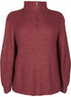 Strickpullover mit hohem Kragen und Rei&szlig;verschluss, Rot, Packshot image number 0