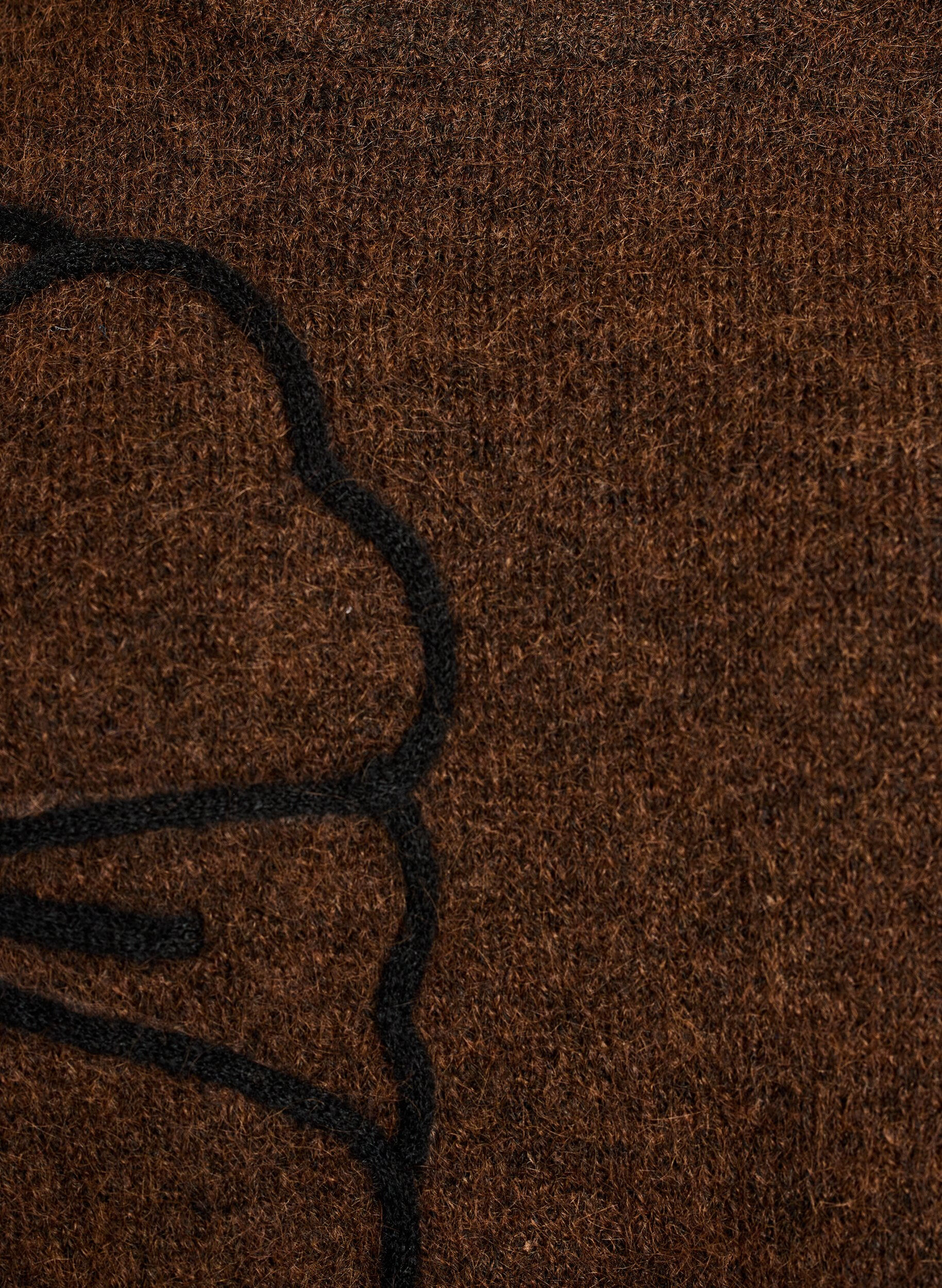 ZizziStrickkleid mit gro&szlig;er Blumenapplikation, Braun, Packshot image number 2