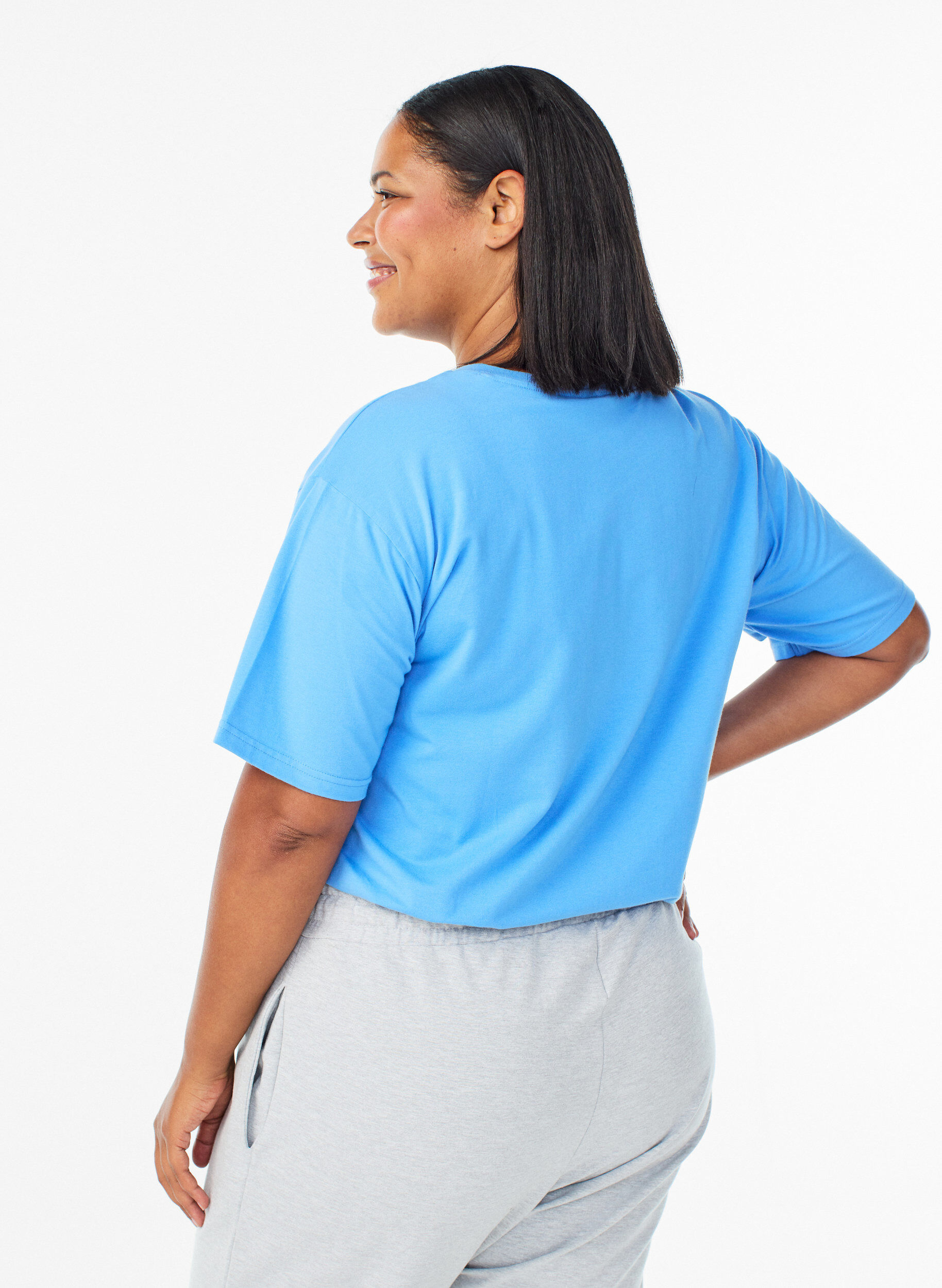 ZizziSportliches T-Shirt aus Bio-Baumwolle, Blau, Model image number 2