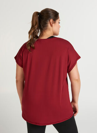Einfarbiges Trainings-T-Shirt, Tawny Port, Model image number 2