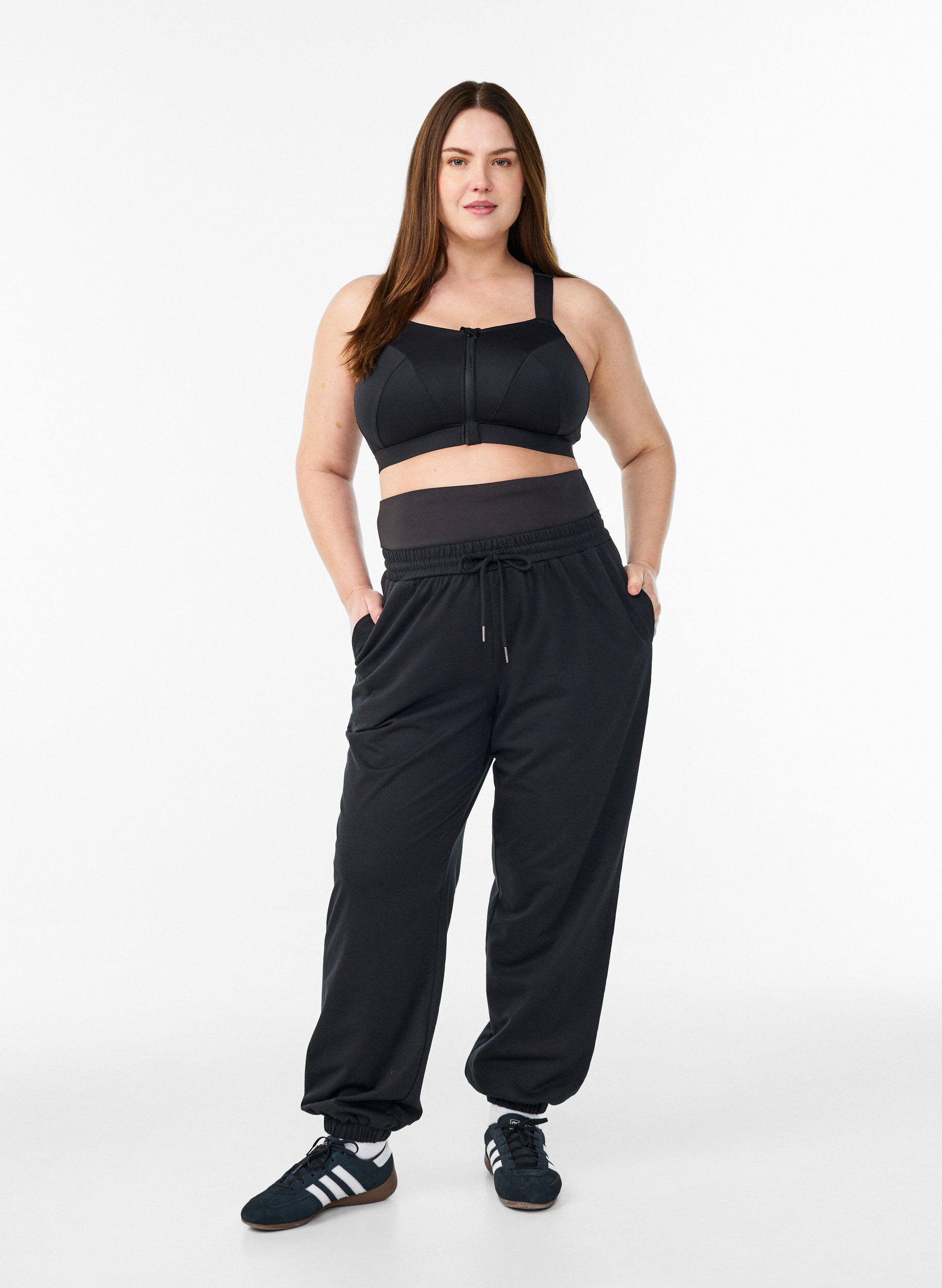 ZizziSweatpants mit breitem Bund, Schwarz, Model image number 1