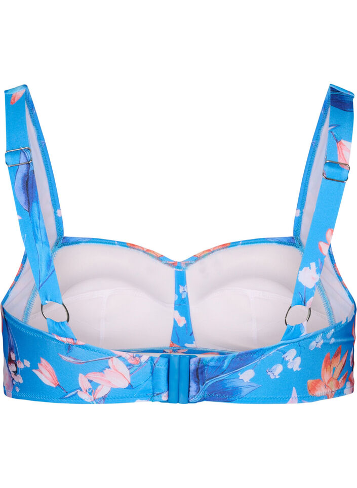Bedrucktes Bikini-Top, Bright Blue Print, Packshot image number 1