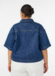 Kurz&auml;rmelige Jeansjacke mit Kn&ouml;pfen, Blau, Model image number 2