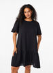 Kurz&auml;rmliges Kleid aus Baumwolle mit A-Linien-Schnitt, Schwarz, Model image number 0