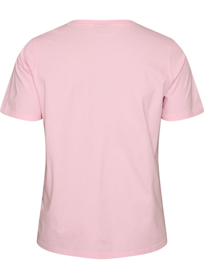 T-Shirt aus Bio-Baumwolle mit Frontprint, Pink, Packshot image number 1