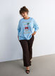 Strickbluse mit Weihnachtsmotiv, Blau, Model image number 1