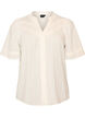 Bluse aus Baumwolle mit Zierb&auml;ndern, Vanille, Packshot image number 0
