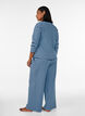 Gestreifte Schlafanzughose mit hoher Taille und weiten Beinen, Blau, Model image number 1