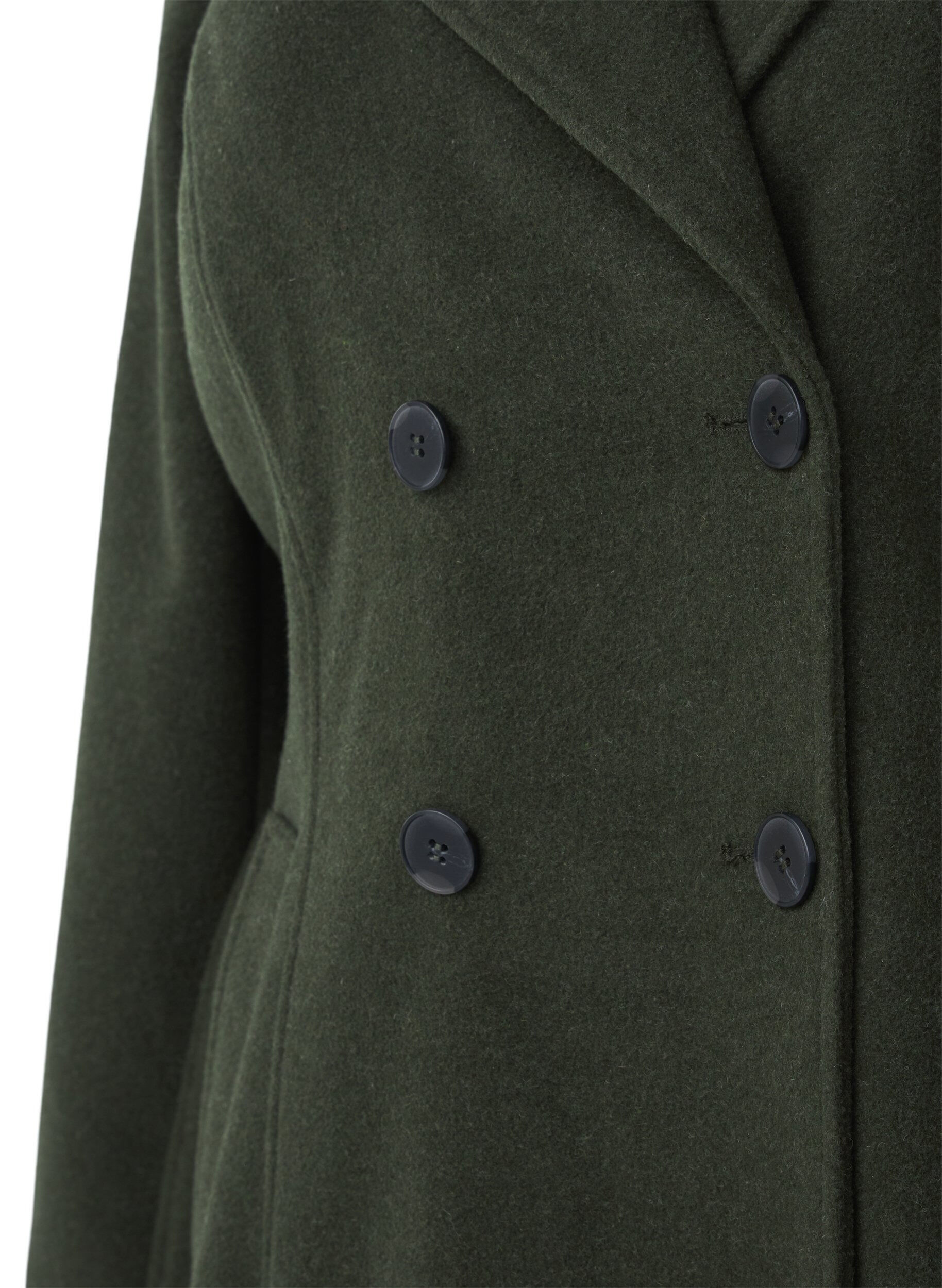 ZizziKurze Wolljacke mit G&uuml;rtel, Forest Night Mel., Packshot image number 2