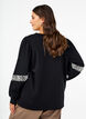 Sweatshirt mit Perlendetails, Black, Model image number 1