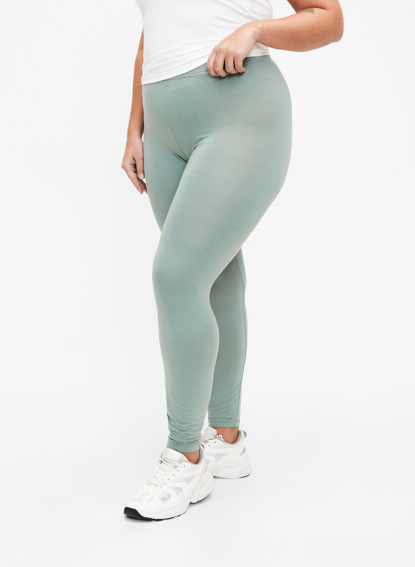 Basic-Leggings aus Viskose, Grün, Model image number 0