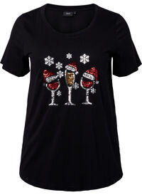 Weihnachts-T-Shirt mit Pailletten