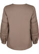 Langarmbluse mit dekorativen Details, Caribou, Packshot image number 1