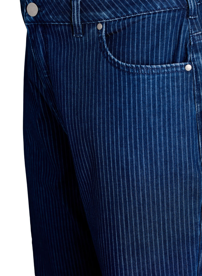 Nadelstreifenjeans mit gerader Passform, Blau, Packshot image number 2