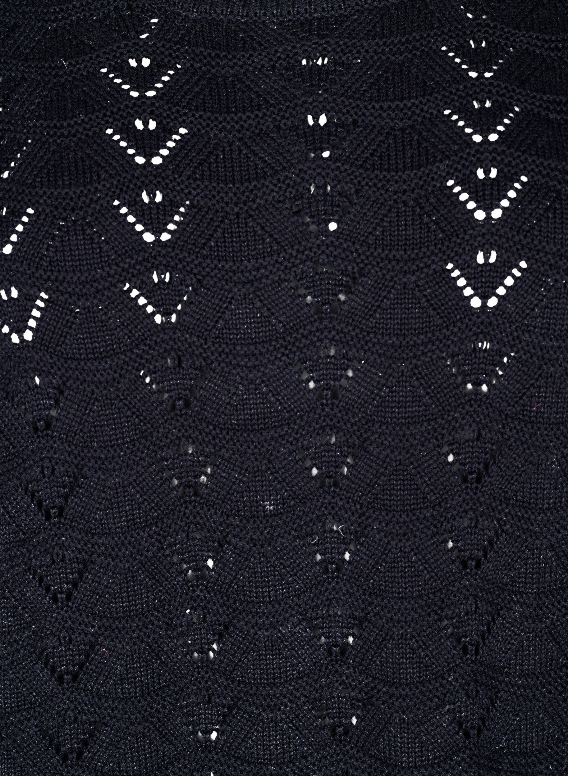 ZizziStrickbluse mit Lochmuster und langen &Auml;rmeln, Black, Packshot image number 2