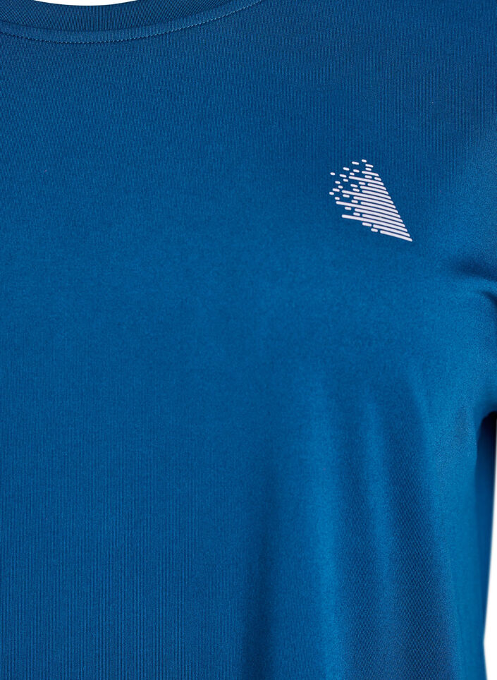 Einfarbiges Trainings-T-Shirt, Blau, Packshot image number 2