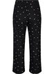 Pyjamahose mit Rippstruktur und gebl&uuml;mtem Print, Schwarz, Packshot image number 1