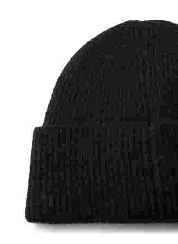 Strickmütze mit Wolle, Black, Packshot image number 2