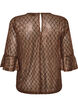 Transparente Bluse mit Pailletten und Rautenmuster, Braun, Packshot image number 1