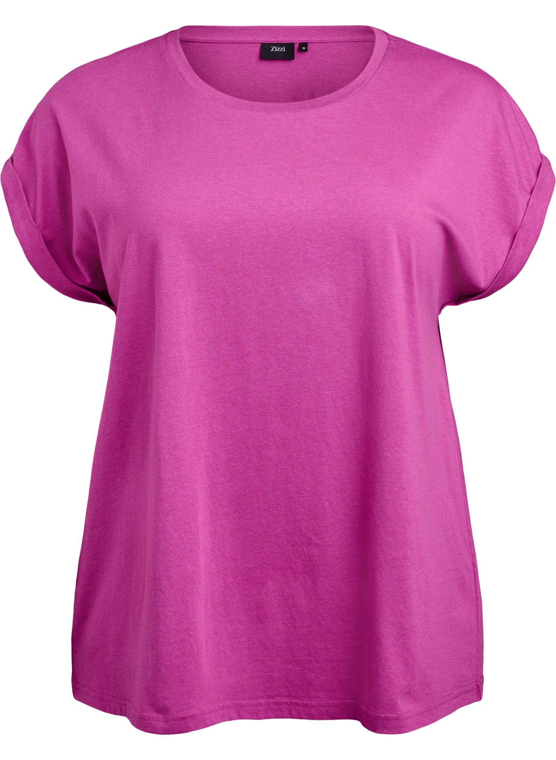 ZizziKurz&auml;rmliges T-Shirt aus einer Baumwollmischung, Lila, Packshot image number 0