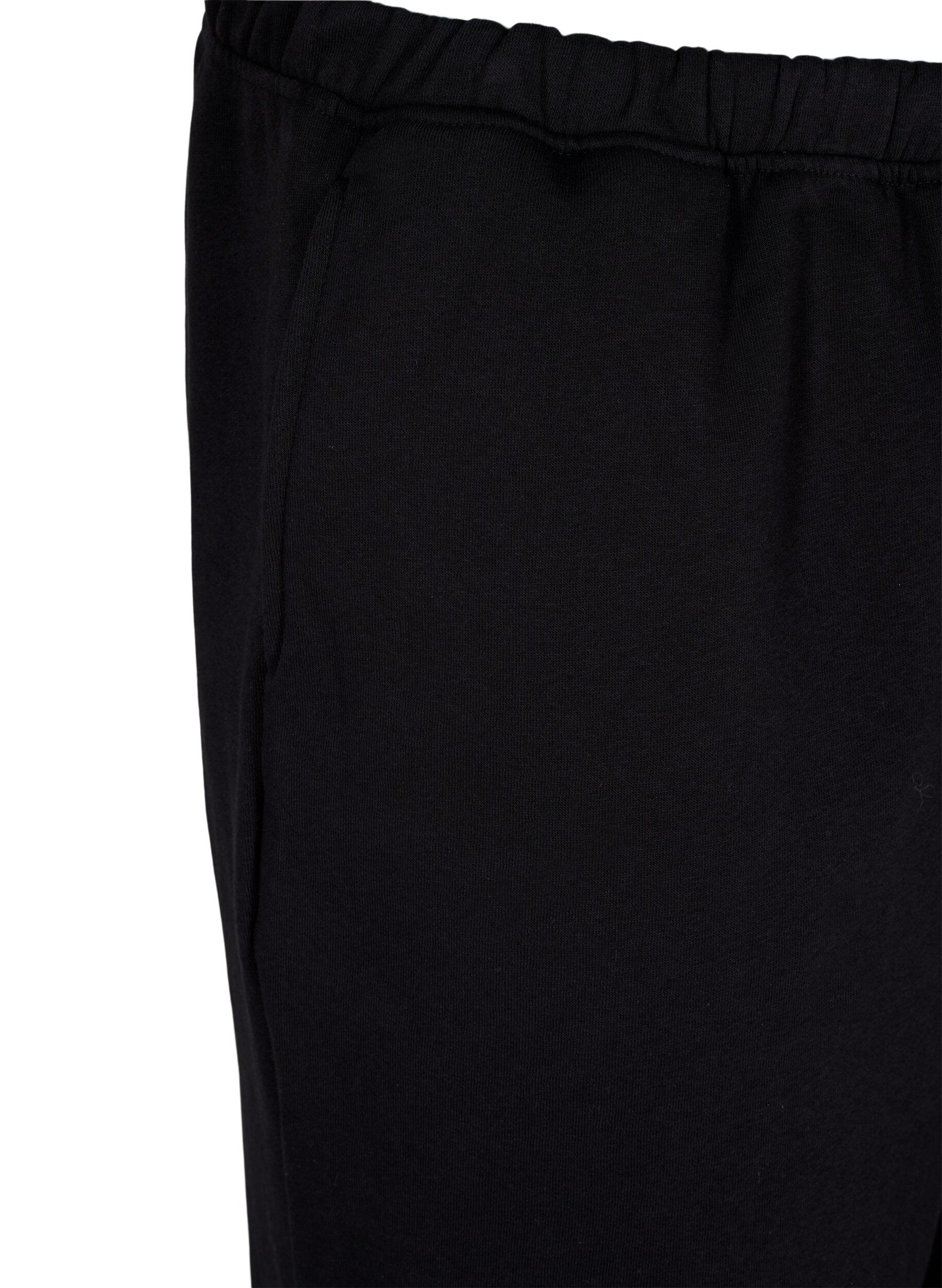 ZizziLockere Baumwollhose mit Taschen, Schwarz, Packshot image number 2
