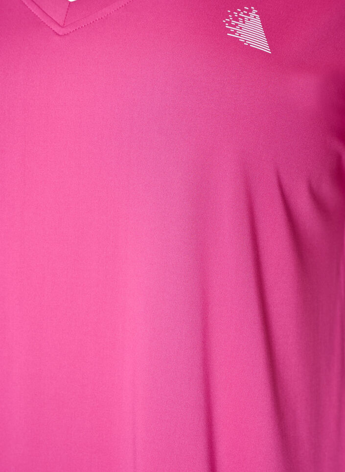 Lockeres Trainings-T-Shirt mit V-Ausschnitt, Pink, Packshot image number 2