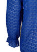 Langärmelige Bluse mit gemusterter Textur, Deep Ultramarine, Packshot image number 3