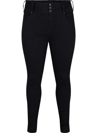 Super Slim Bea Jeans mit hoher Taille, Black, Packshot image number 0