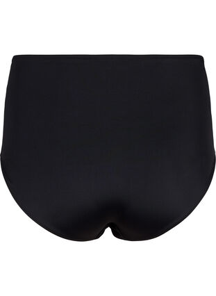 Bikini-Unterteil mit hohem Bund und Aufdruck, Black, Packshot image number 1