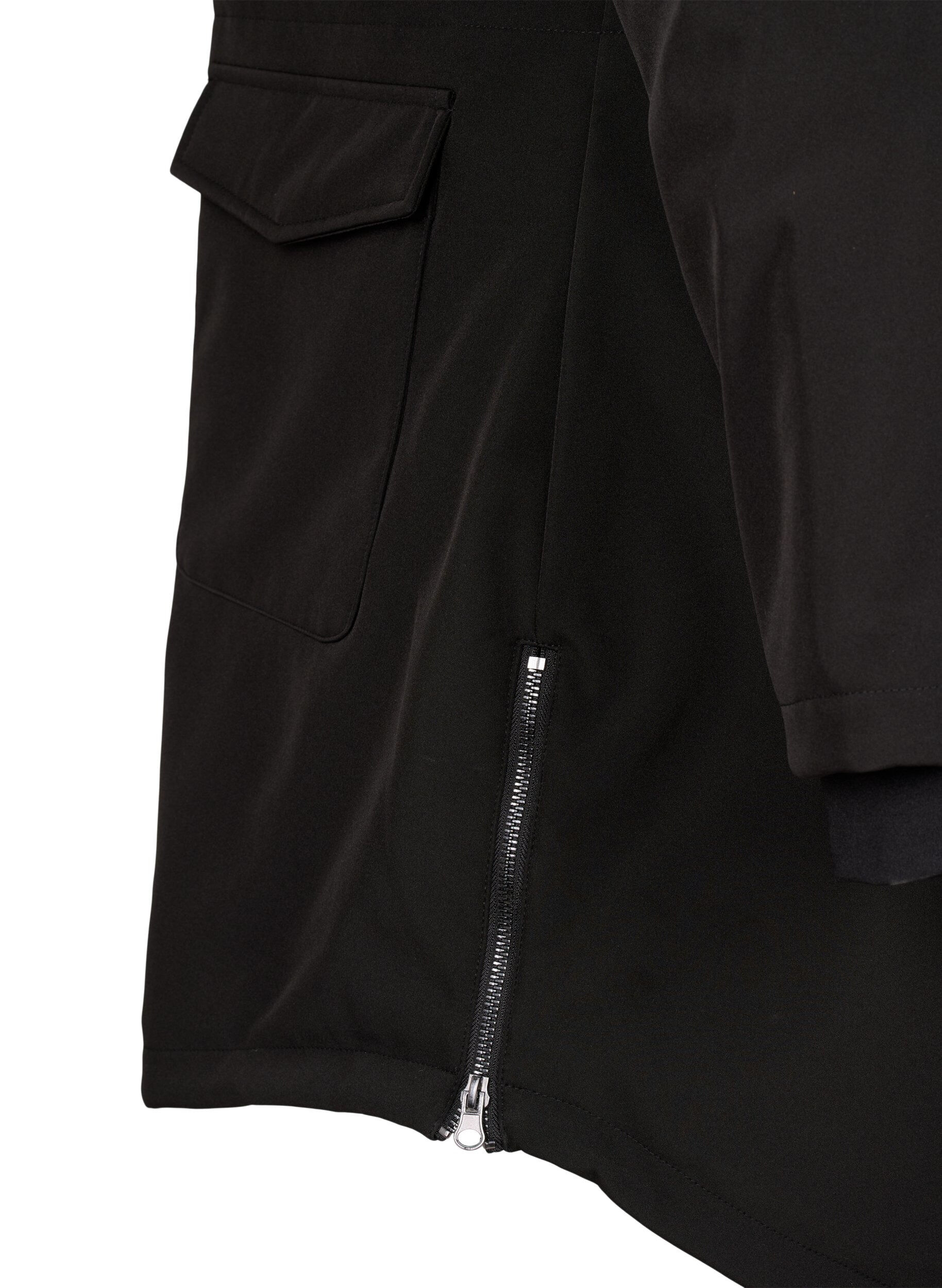 ZizziWasserabweisende Softshell-Jacke mit Steppfutter, Schwarz, Packshot image number 4