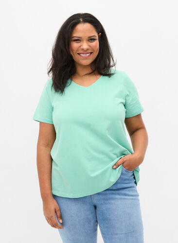 Basic T-Shirt, Dusty Jade Green, Model image number 0