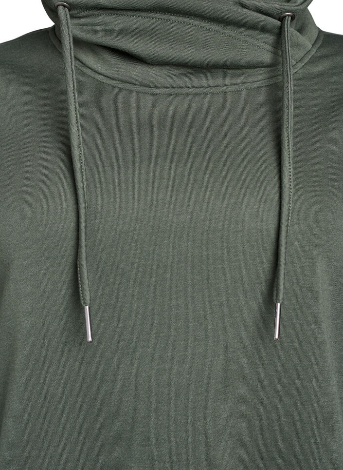 Sweatshirt mit hohem Kragen und Taschen, Gr&uuml;n, Packshot image number 2