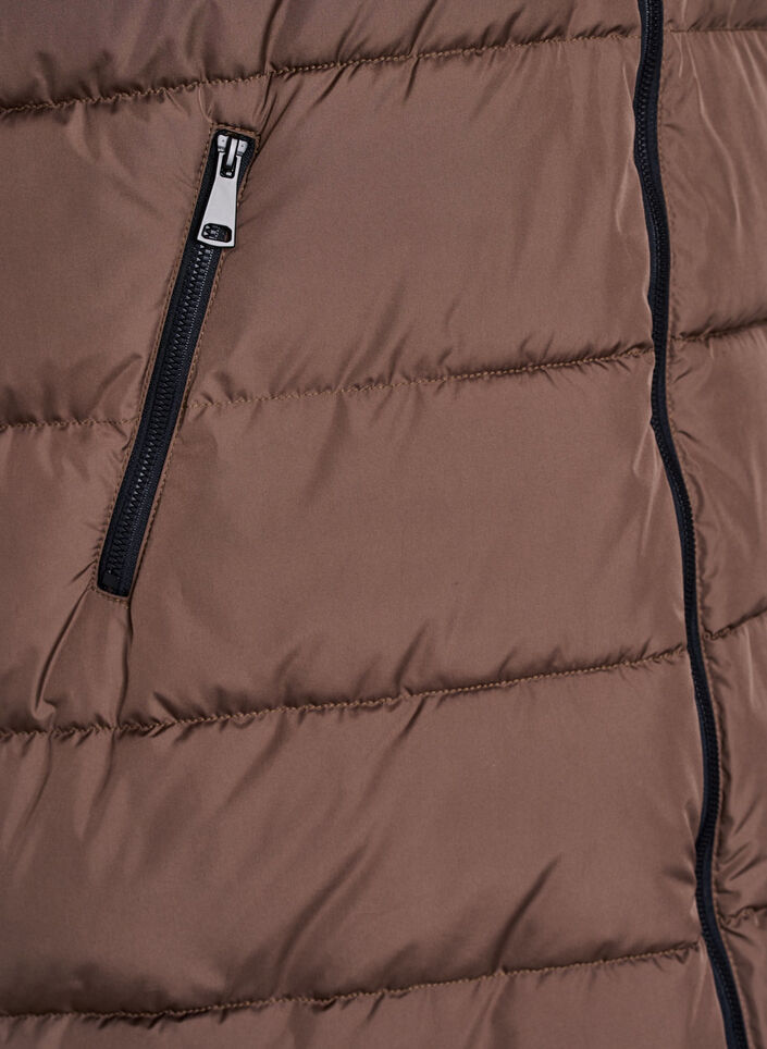 Langer Weste mit Kapuze und Taschen, Braun, Packshot image number 3