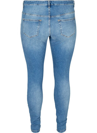 Extra Slim Nille Jeans mit hoher Taille, Light blue denim, Packshot image number 1