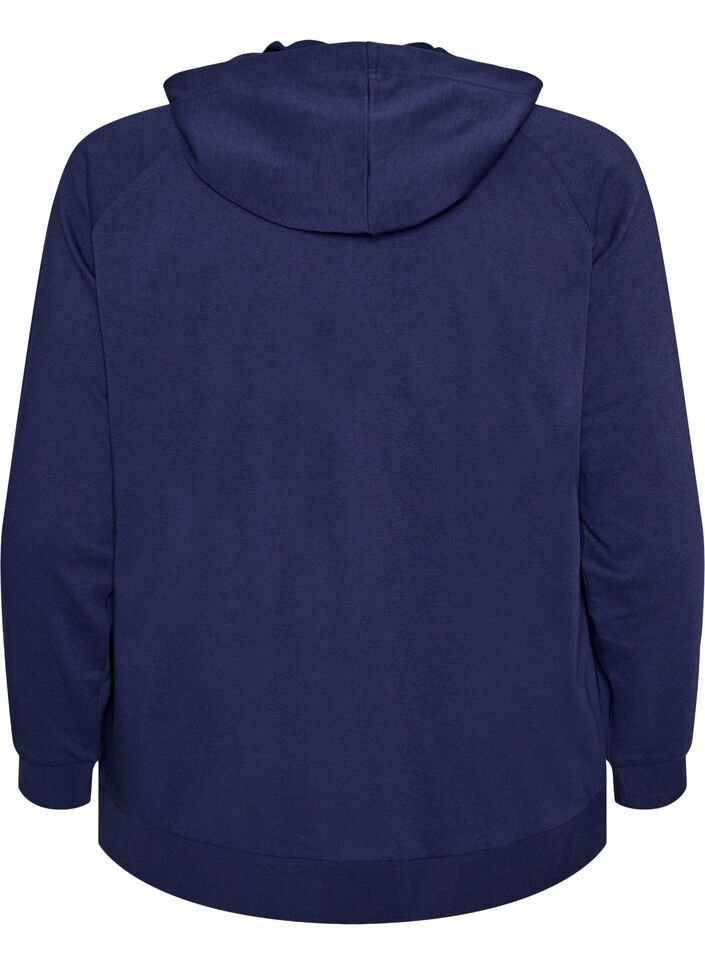 Sweat-Cardigan mit Kapuze und Taschen, Blau, Packshot image number 1