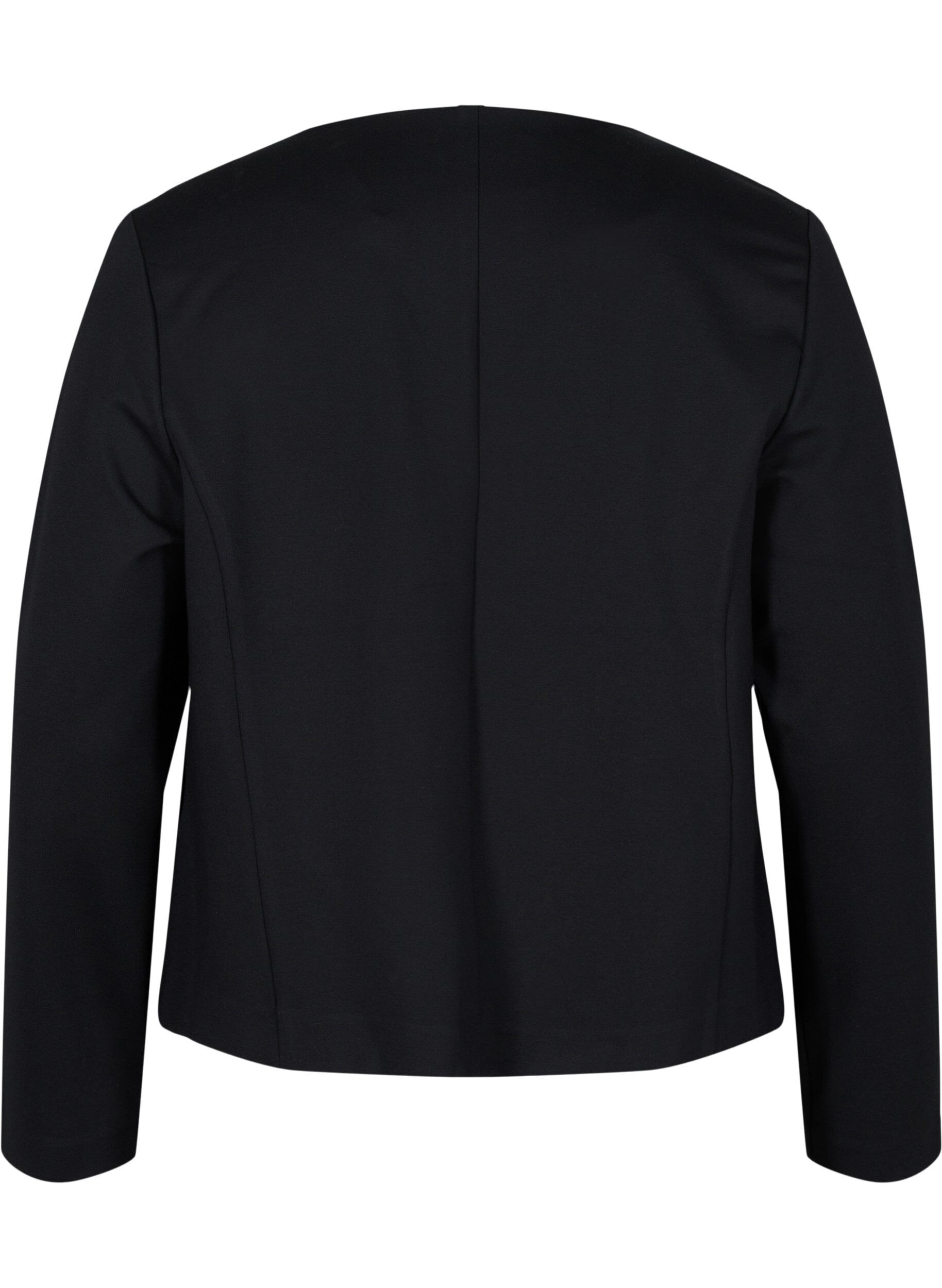 ZizziEinfarbiger kurzer offener Blazer, Black, Packshot image number 1