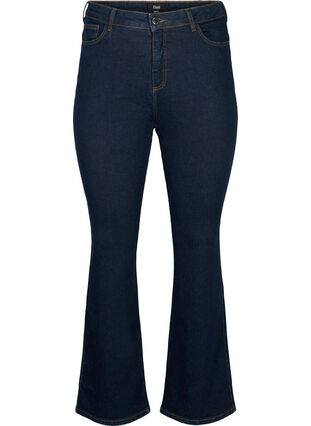 Ellen Bootcut-Jeans mit hoher Taille, Raw Unwash, Packshot image number 0