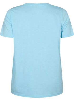 Kurzärmeliges T-Shirt mit V-Ausschnitt, Sky Blue, Packshot image number 1