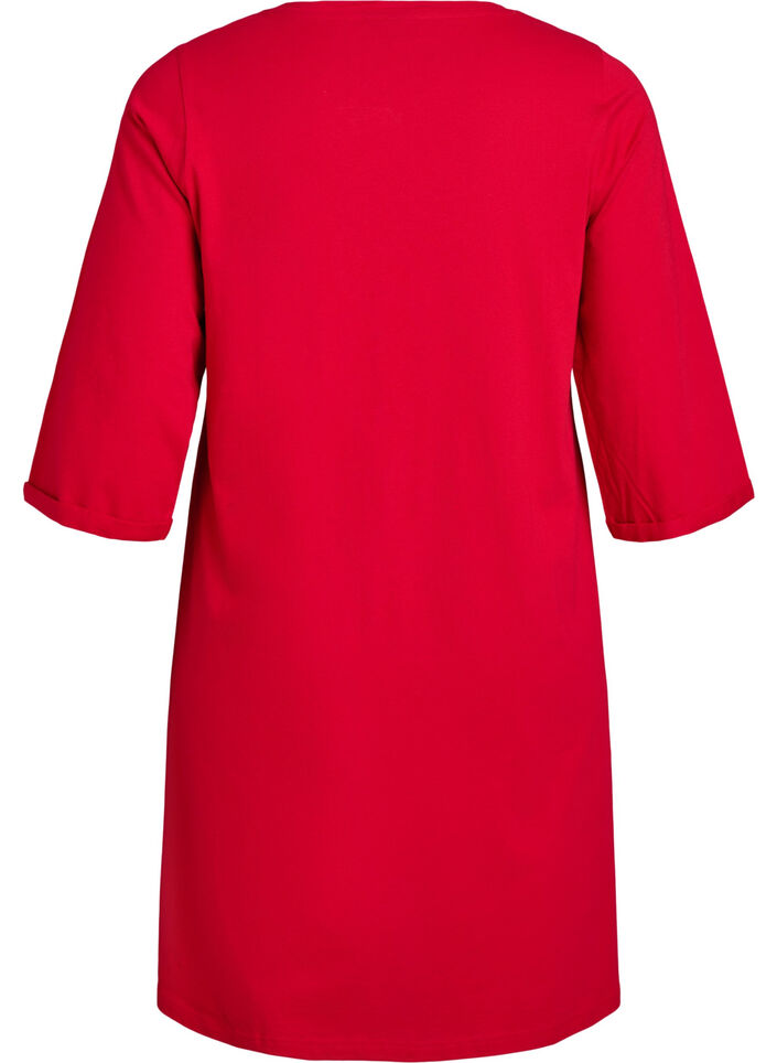 Nachthemd aus Bio-Baumwolle mit Weihnachtsmotiv, Rot, Packshot image number 1