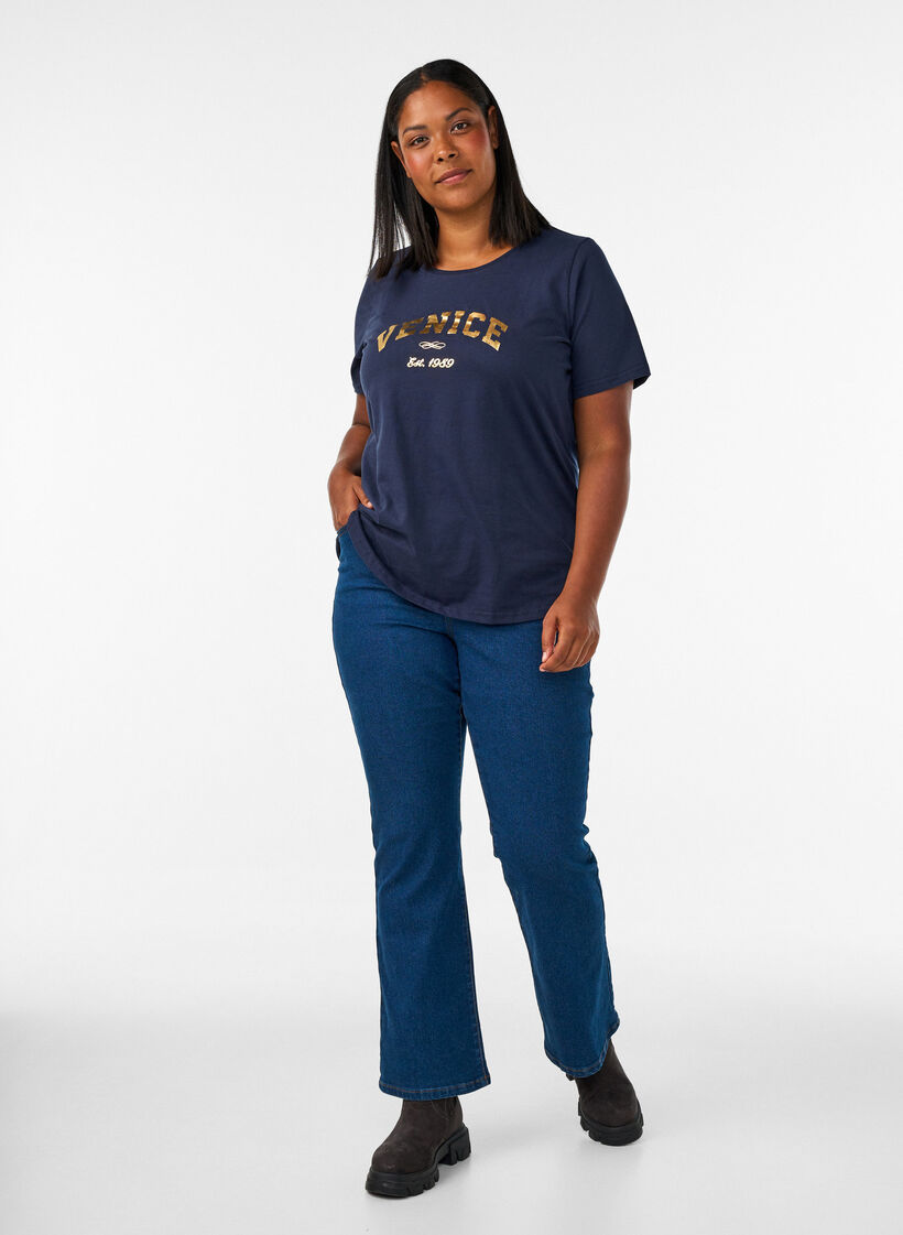 T-Shirt mit Motiv, Blau, Model image number 1