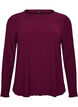 Strukturierte Bluse mit Wellenkanten, Lila, Packshot image number 0