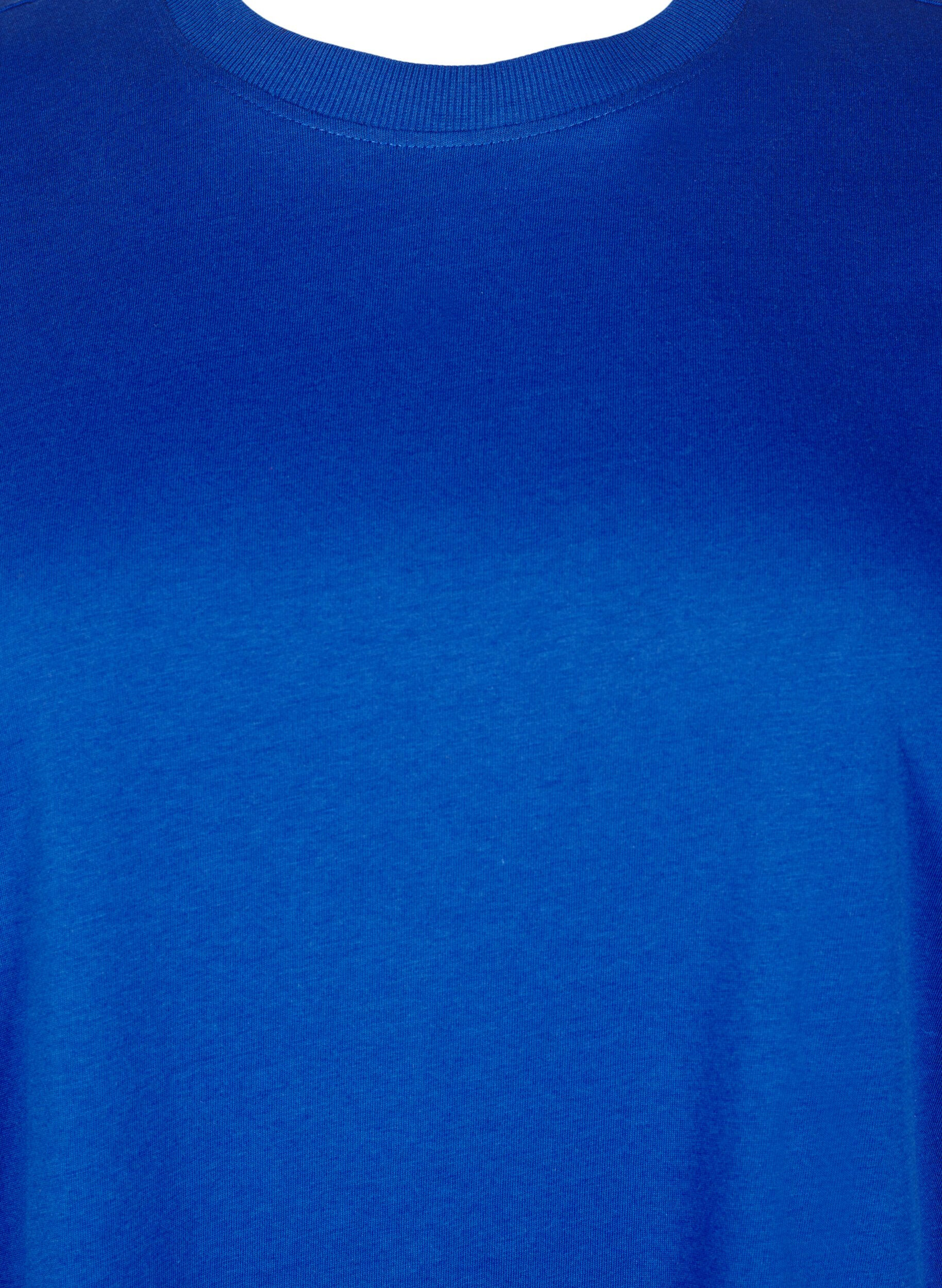 ZizziBasic-T-Shirt aus Baumwolle mit Rundhalsausschnitt, Blau, Packshot image number 2