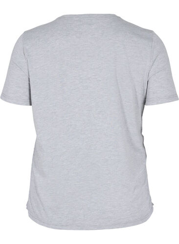 Cropped T-Shirt mit Schnüren, Light Grey Melange, Packshot image number 0